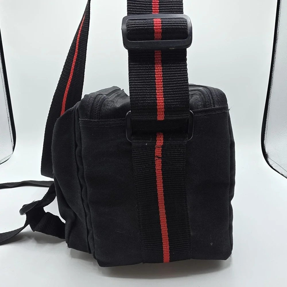 Vintage Nikon Camera Shoulder Bag Padded Adjustable Strap Multi Pocket Black